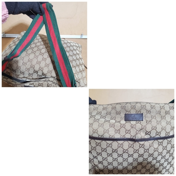 GUCCI Monogram Web Medium Flat Messenger Bag Dark Brown - Picture 11 of 12